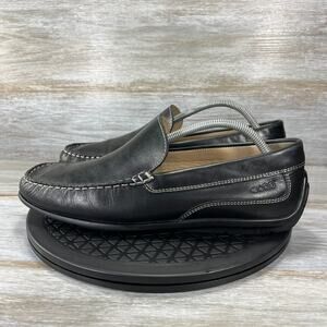 Ecco Men's Classic Moc Black Leather Slip On Loafer Shoes Size EU 44 US 10